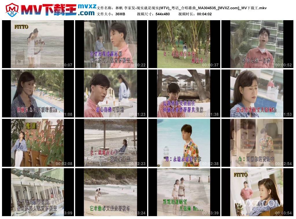 林帆 李家发-现实就是现实(MTV)_粤语_合唱歌曲_MA304535